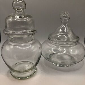 Vtg Libby apothecary storage dishes with lids